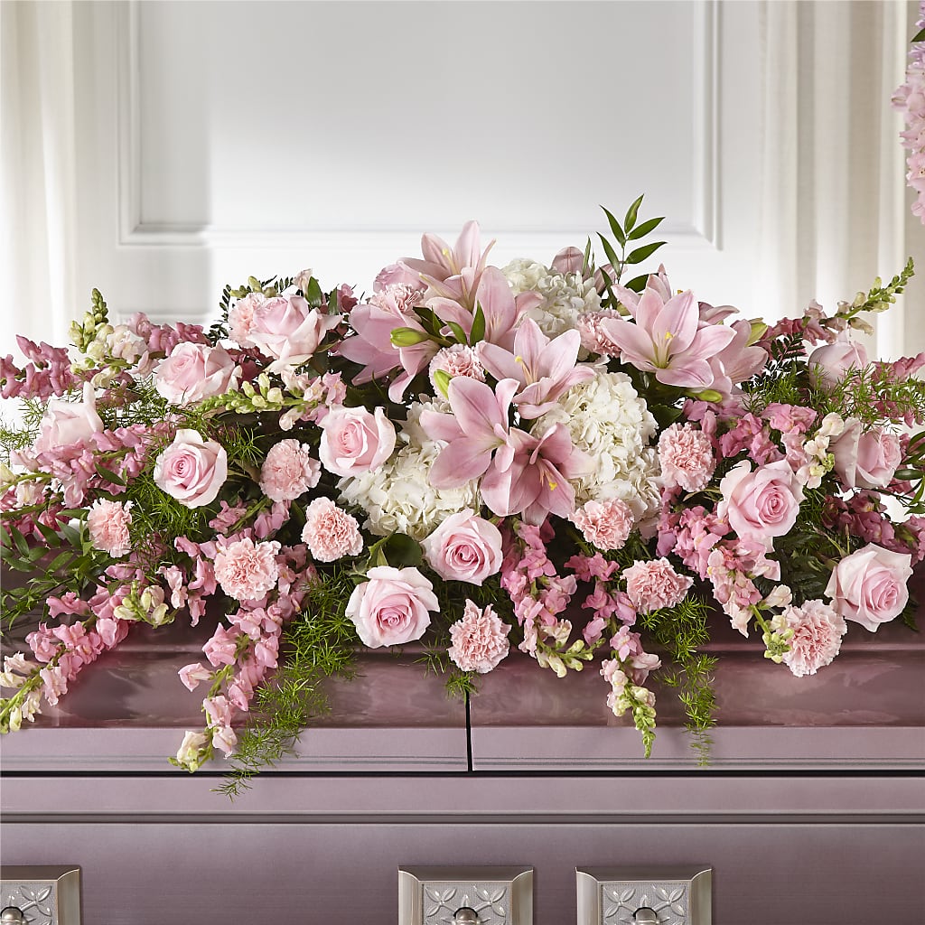 Life & Remembrance Casket Spray – Village Flower Shop, Kelowna BC